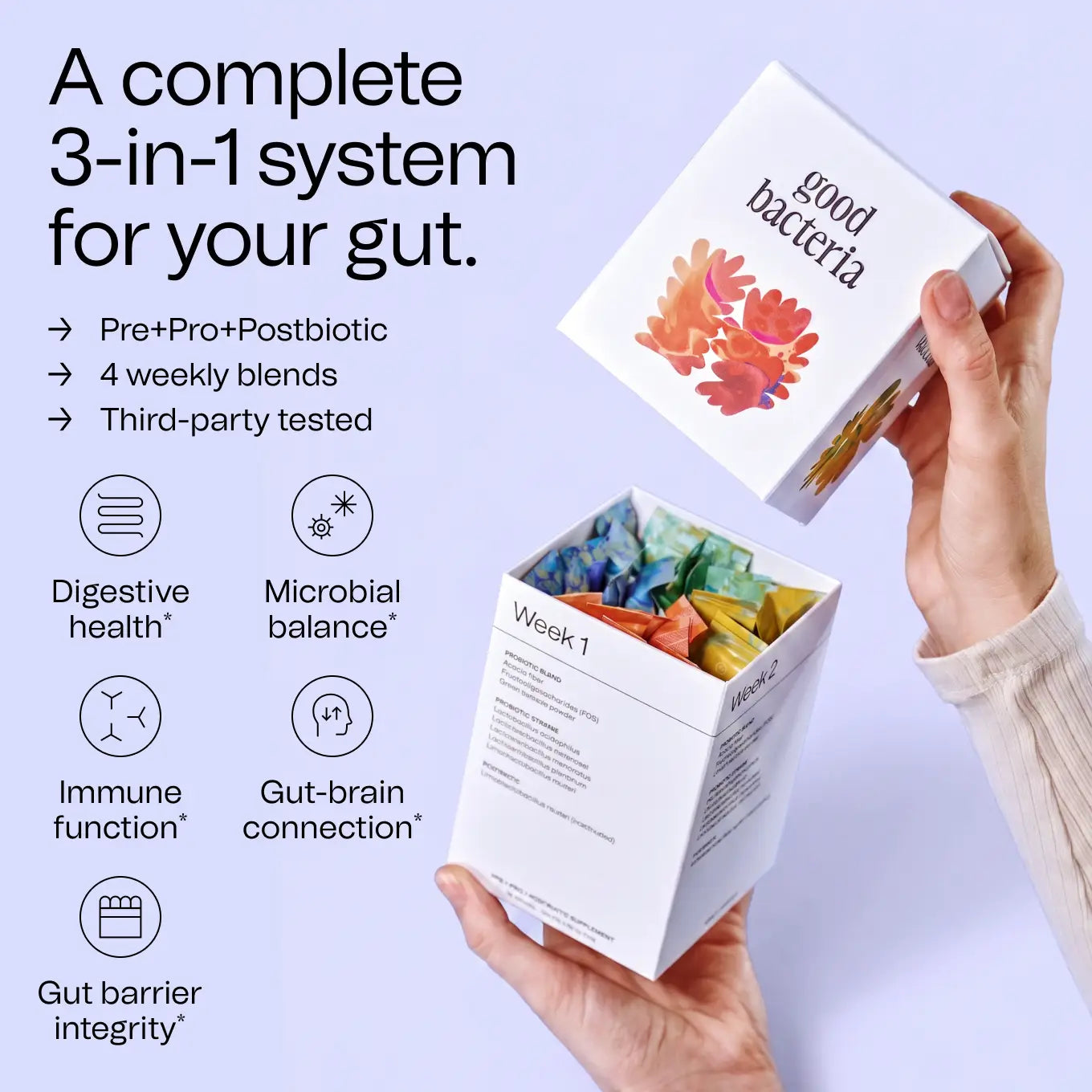 A complete 3-in-1 system for your gut benefits